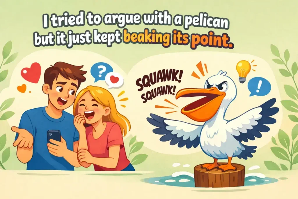 short pelican puns one liners