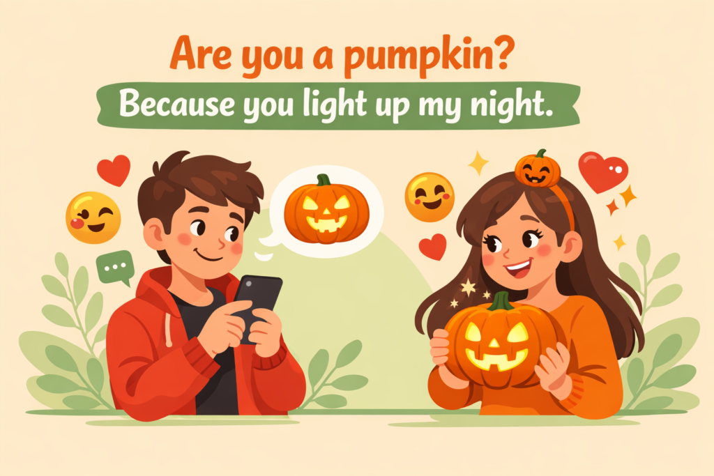 Flirty pumpkin pick up lines